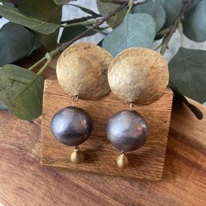 Unique matte gold clip on earrings